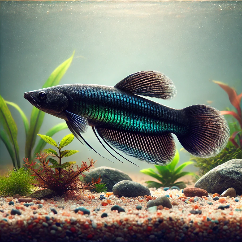 Cynolebias nigripinnis Perla argentina con aletas negras