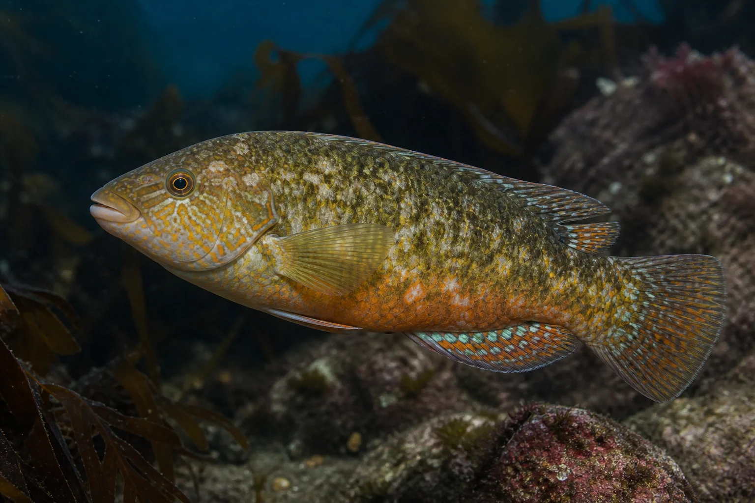Labrus Rupestris Labrus bergylta (Anticuado) - Aquarium Fish Agua de mar, frío