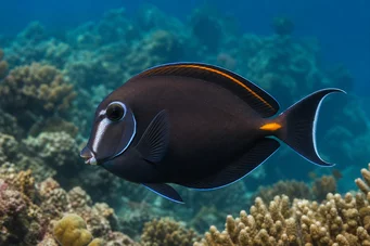 Acanthurus nigricans Cirujano de nariz blanca