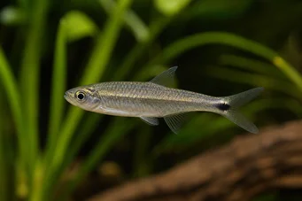 Micralestes sp. Tetra africana con aletas rojas
